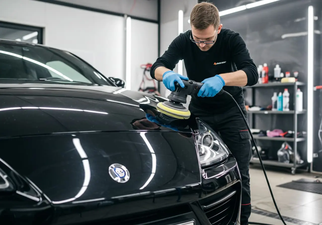 Detailer polerujący karoserię auta